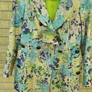 ETCETERA coat, Palm Beach vibes cool print